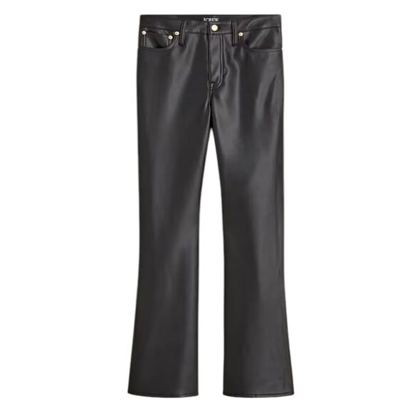 J Crew High-rise bootcut pant in faux leather Womens Size 36 Black‎ - Picture 11 of 13